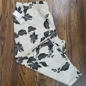 NWT Ophelia Roe Linen Floral Wide Leg Flowy Pant Women's Size 3X Resortwear Boho